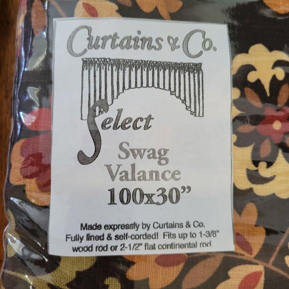 Curtains Co Daphne Filler Valance 50x13 Swag Valance 100x30 Set Harvest Floral - Picture 6 of 9